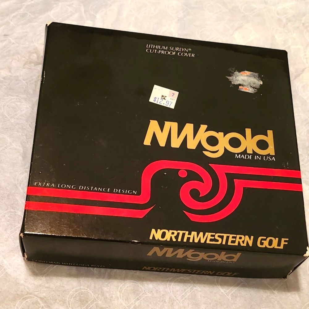 VINTAGE Northwestern Golf NWgold Golf Balls One Dozen NWT